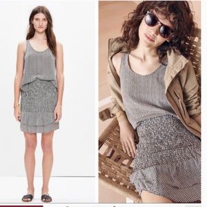Madewell silk smocked mini skirt in triangle field
